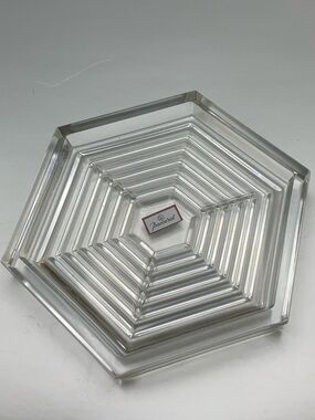 Baccarat Hexagonal Clear Crystal Wine/Bottle Coaster